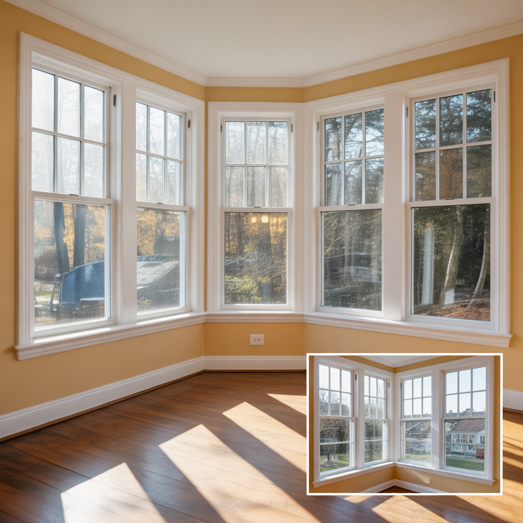 Energy-efficient windows reducing heating and cooling costs in a New Jersey home.