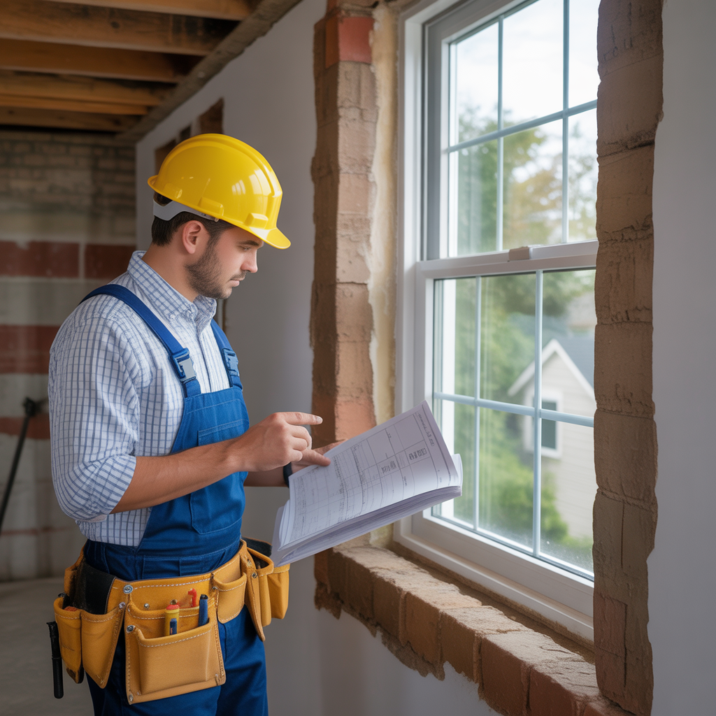 Contractor reviewing New Jersey window code requirements.