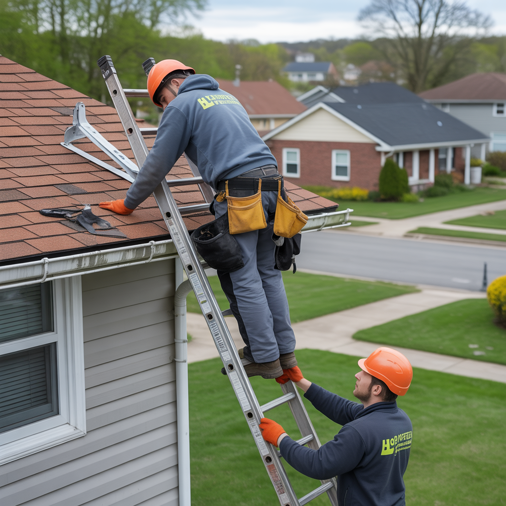 Roofer nearly injured on a Howell Township property, illustrating the importance of insurance and safety protocols.