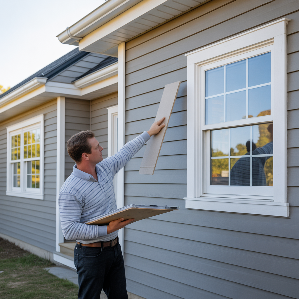 Fiber cement (James Hardie-style) siding on a Howell Township, NJ home exterior.