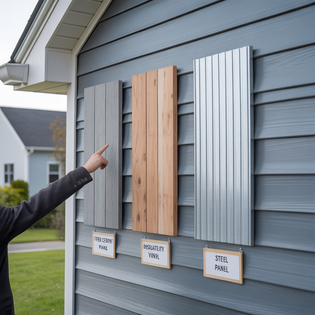 Durable siding material samples compared for a Howell Township, NJ home.