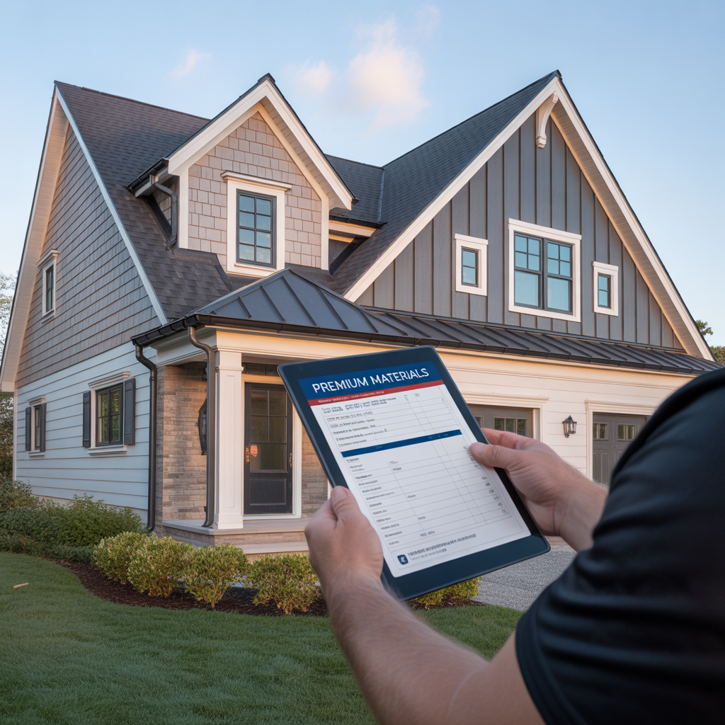 Premium siding options on a Howell Township, NJ home exterior.