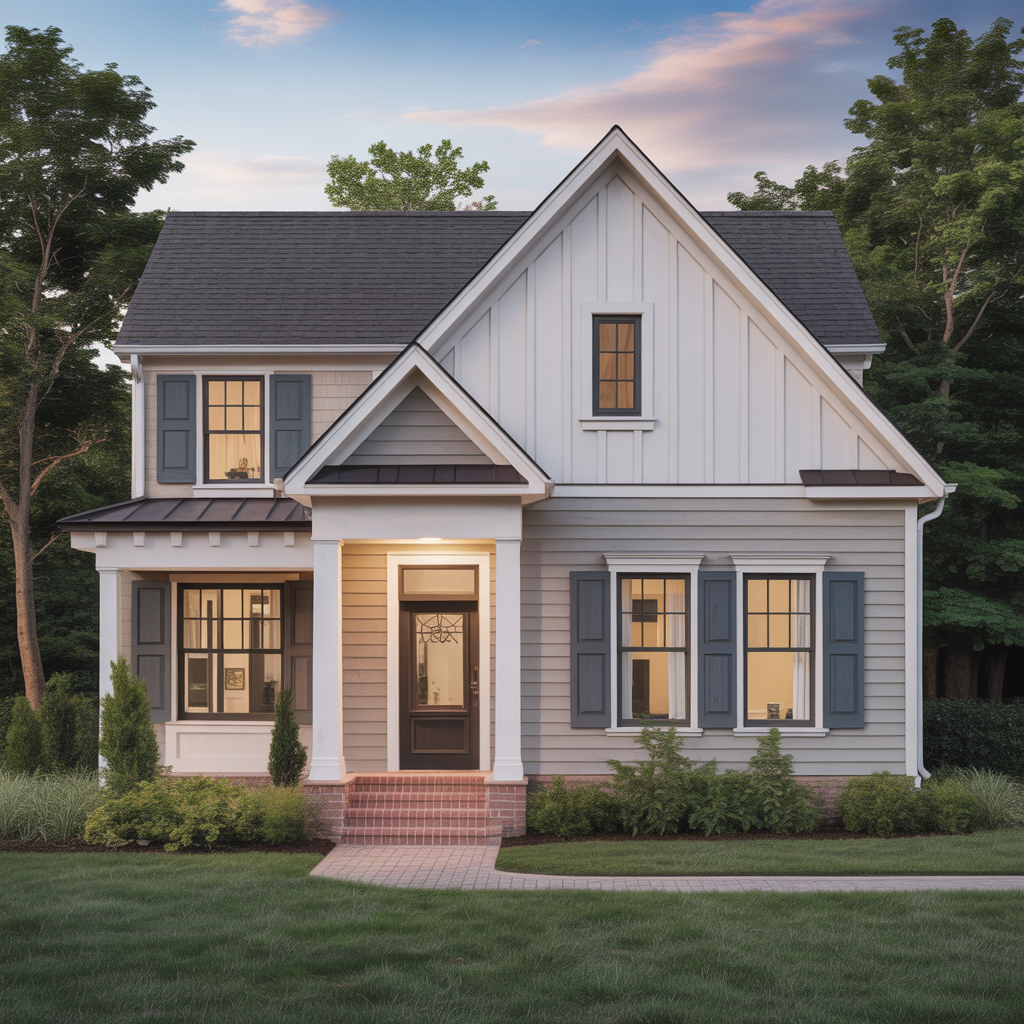 Popular mixed siding style on a Howell Township, NJ home with vertical accent.