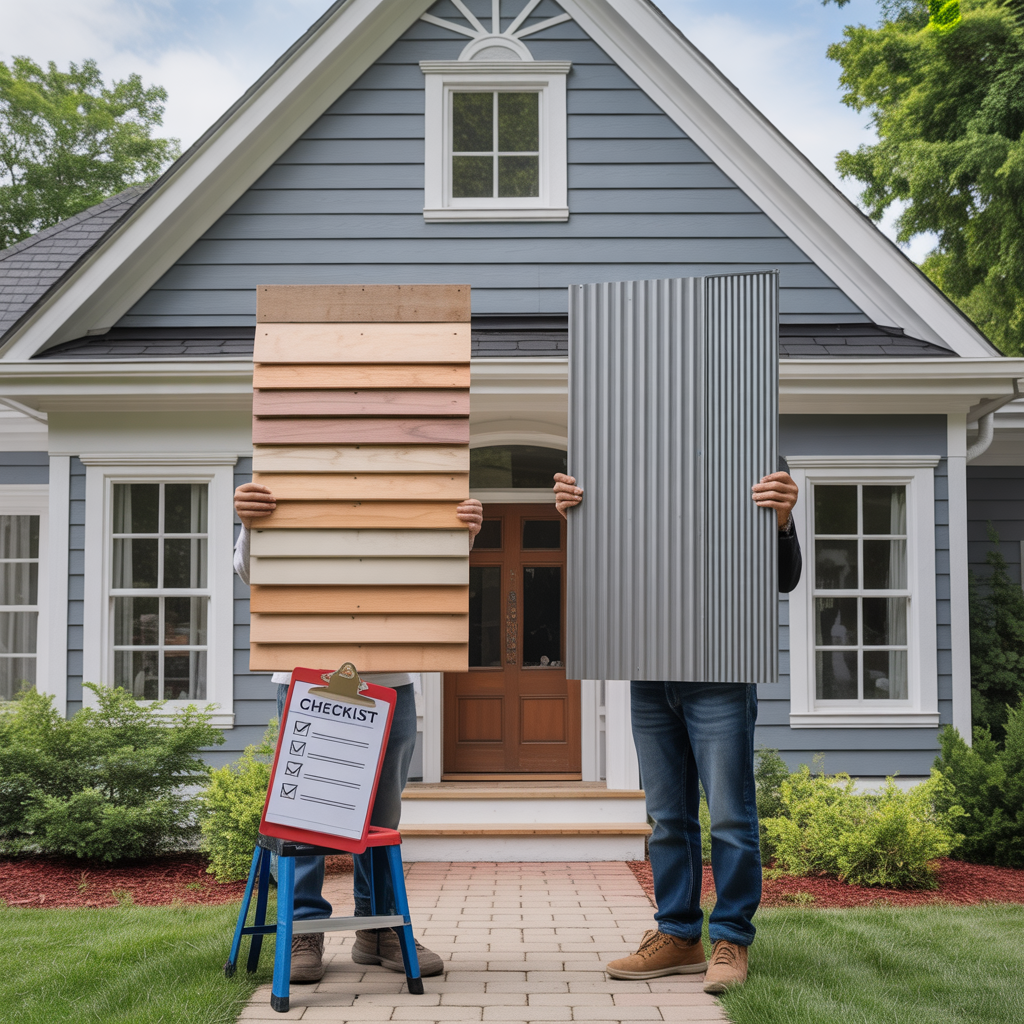 Contractor showing siding materials to avoid for a Howell Township home.